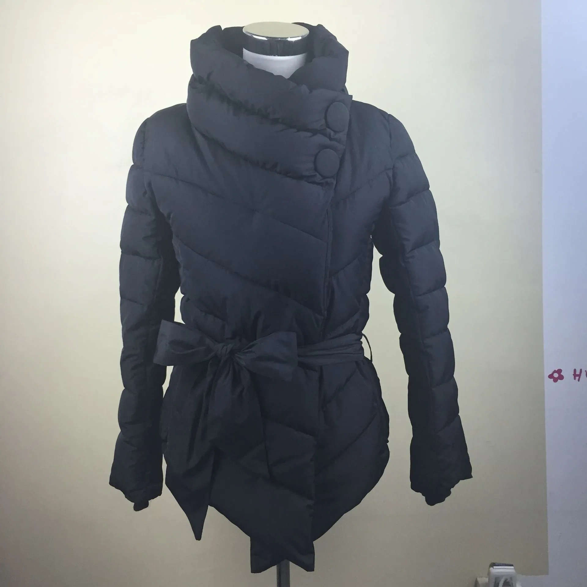 winter jacket women duck down coat 1950s 60s high collar with belt parkas for women winter 3 colors warm outerwear coats