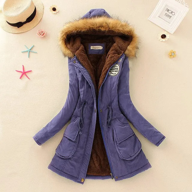 Winter Jacket Women Winter Womens Parka Casual Outwear Military Hooded Coat Fur Coats Manteau Femme Woman Clothes A77