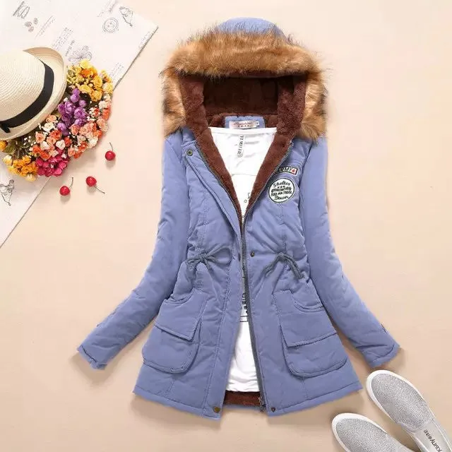Winter Jacket Women Winter Womens Parka Casual Outwear Military Hooded Coat Fur Coats Manteau Femme Woman Clothes A77