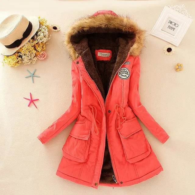 Winter Jacket Women Winter Womens Parka Casual Outwear Military Hooded Coat Fur Coats Manteau Femme Woman Clothes A77