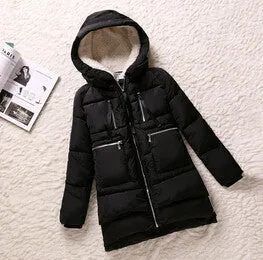 Women parka thick wadded jacket female winter jacket women outerwear slim jackets medium-long down cotton parkas red coats