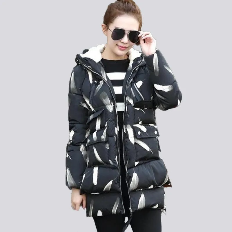 Women parka thick wadded jacket female winter jacket women outerwear slim jackets medium-long down cotton parkas red coats