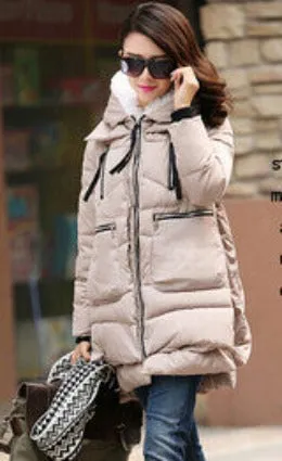 Women parka thick wadded jacket female winter jacket women outerwear slim jackets medium-long down cotton parkas red coats