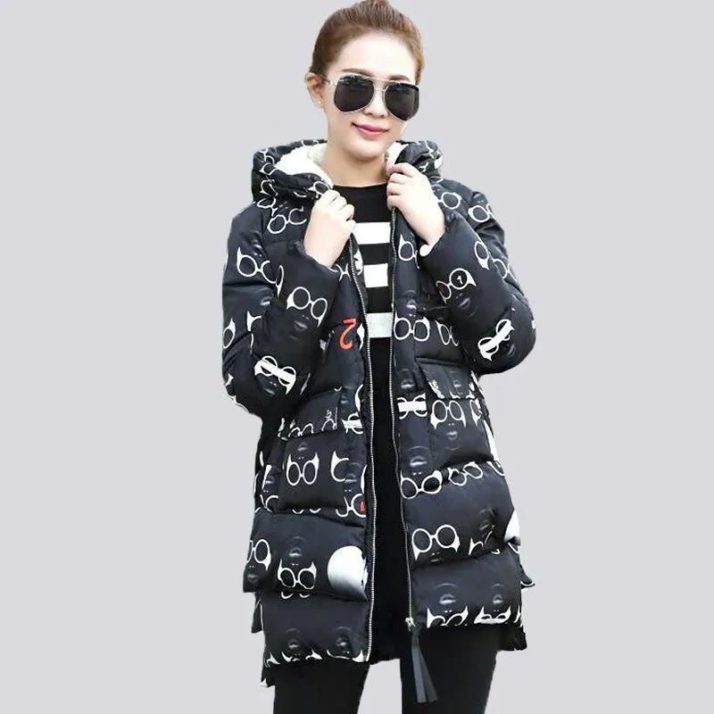 Women parka thick wadded jacket female winter jacket women outerwear slim jackets medium-long down cotton parkas red coats