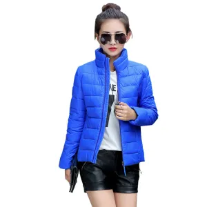 Women Ultra Light Down Jacket Winter Duck Down Jackets Women Slim Thin Long Sleeve Parka Zipper Coats Pockets Solid