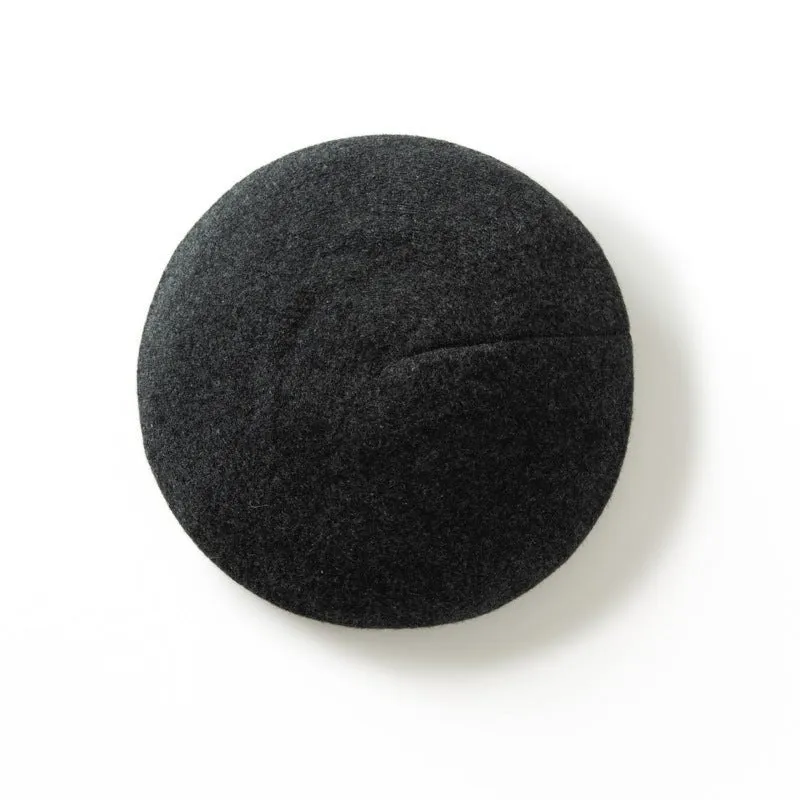 Womens Cashmere Hat Beret Round Knitted Cashmere Beanie