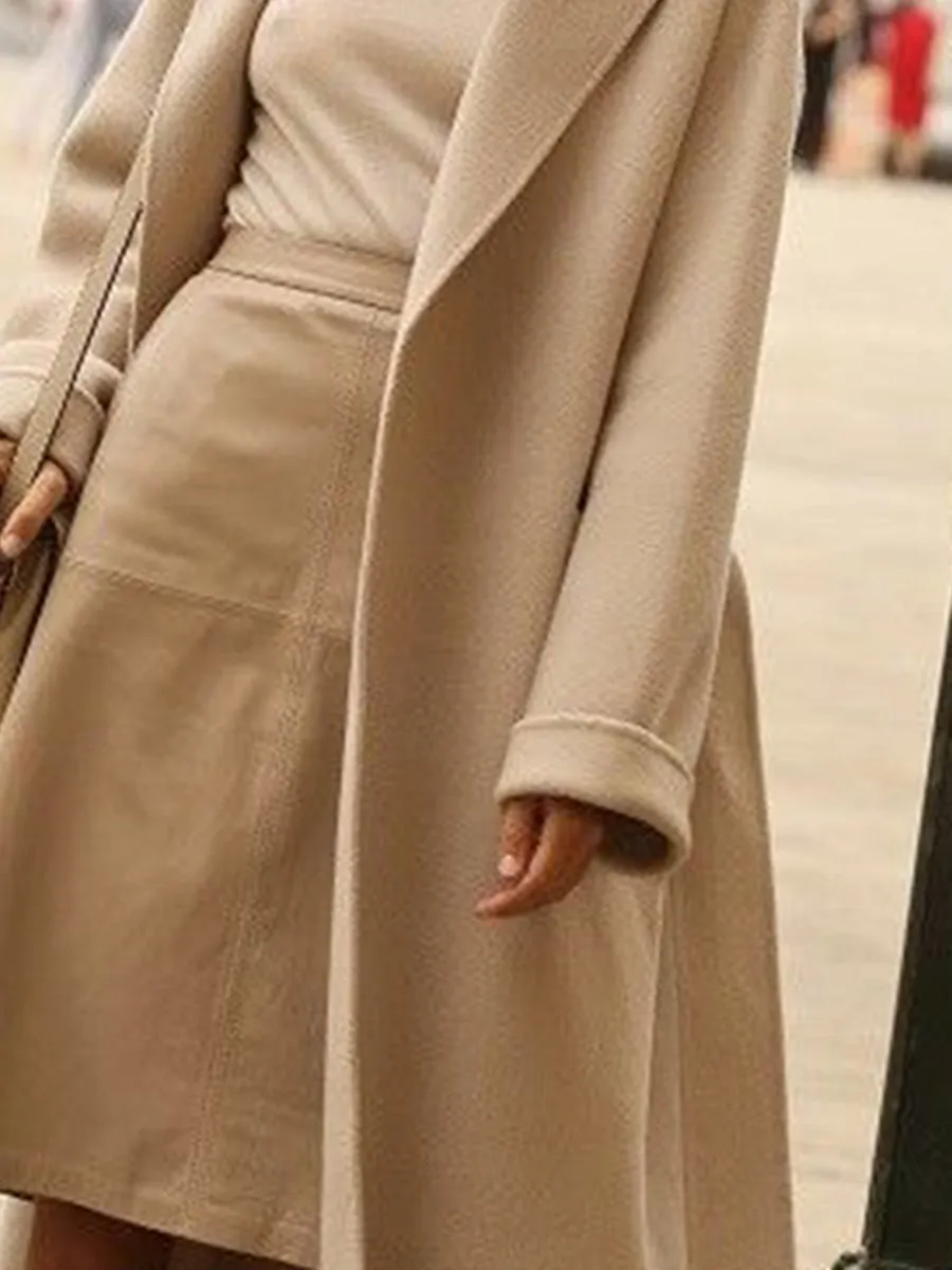 Women'S Fashion Casual Solid Color Woolen Coat