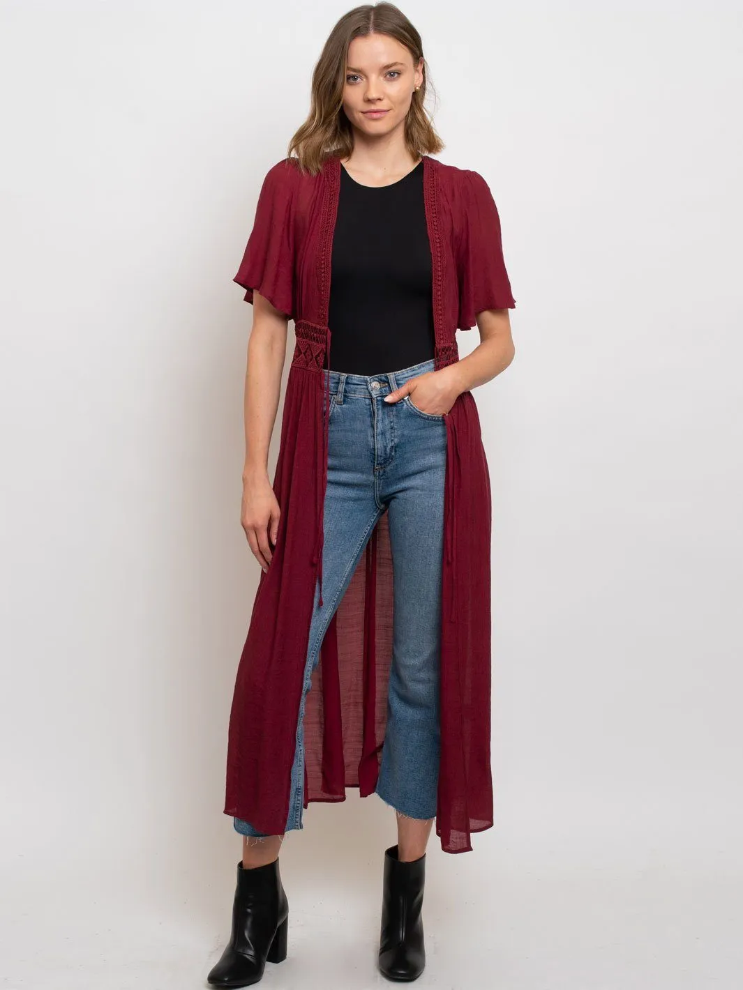 WOMEN'S LACE COVER UP KIMONO