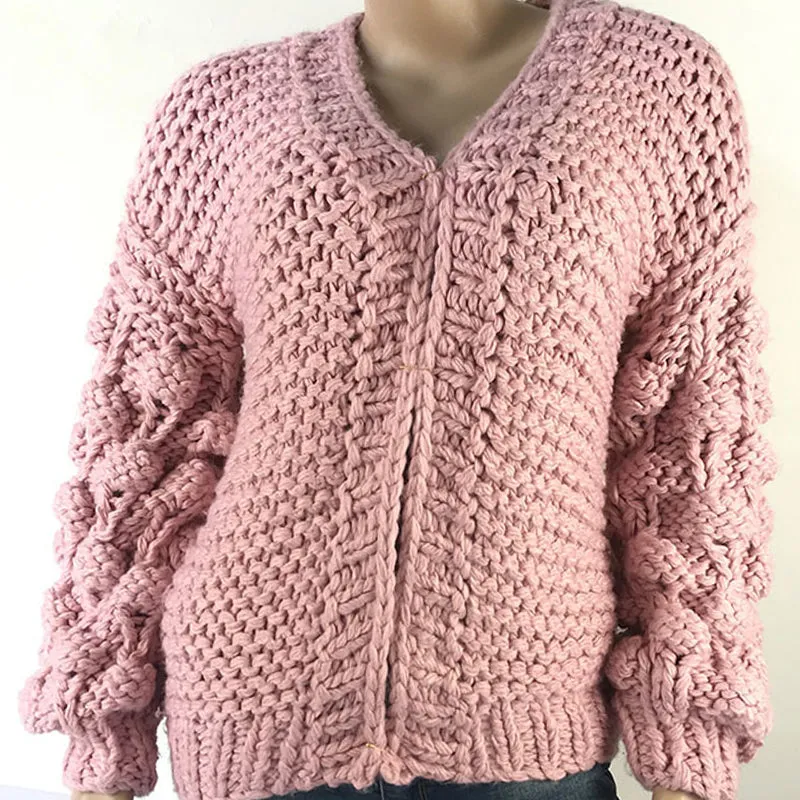 Women's Lantern Sleeve Cardigan Sweater