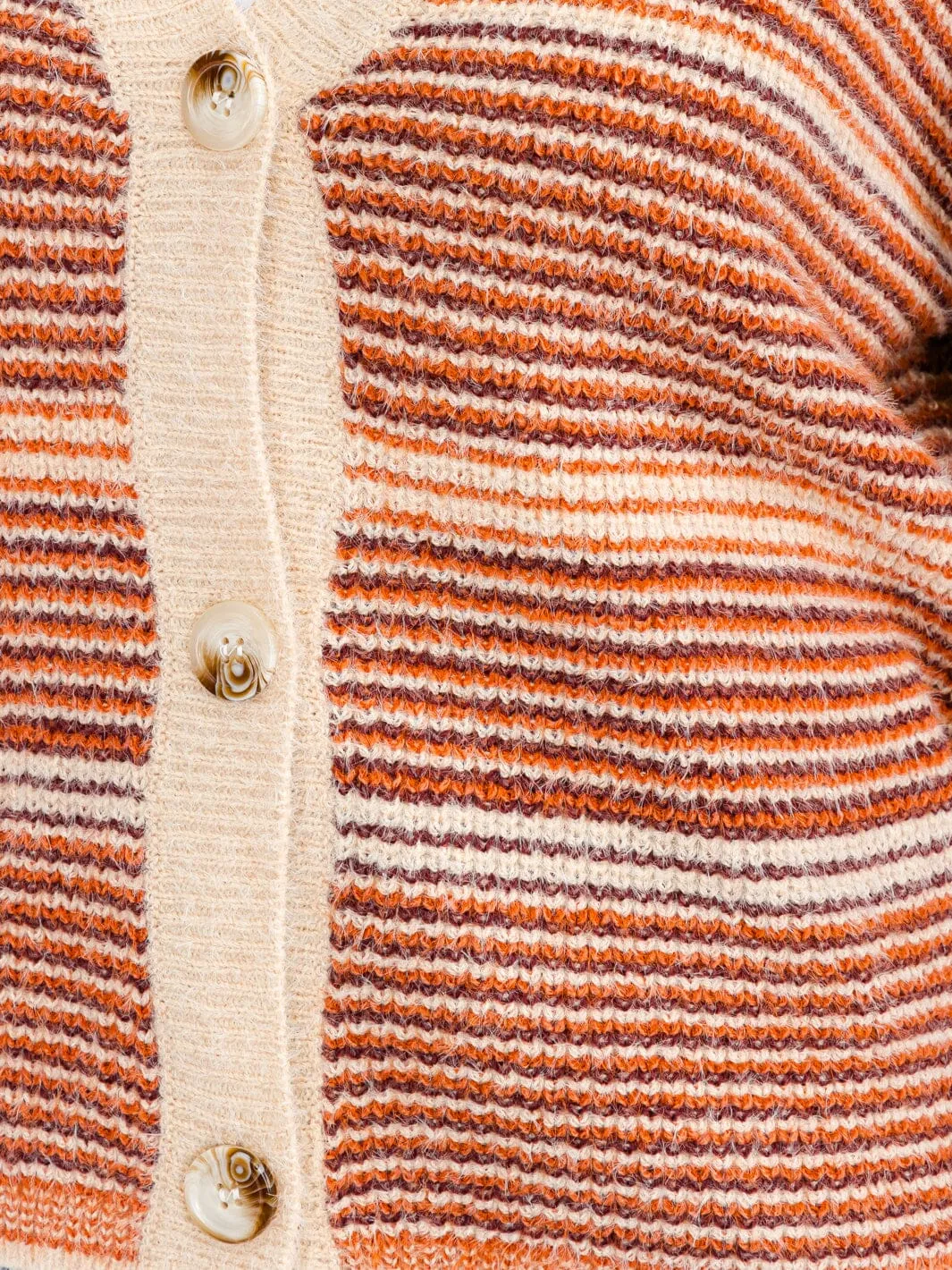 WOMEN'S LONG SLEEVE BUTTON UP COLORBLOCK STRIPES SWEATER CARDIGAN