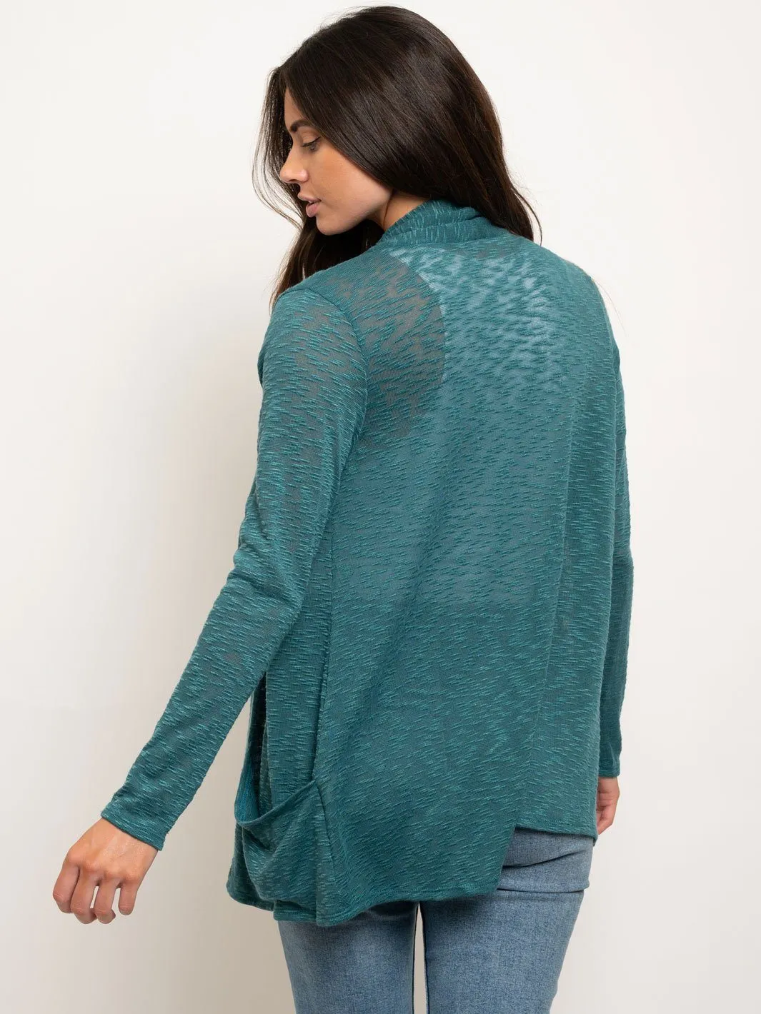 WOMEN'S LONG SLEEVE POCKETS CARDIGAN