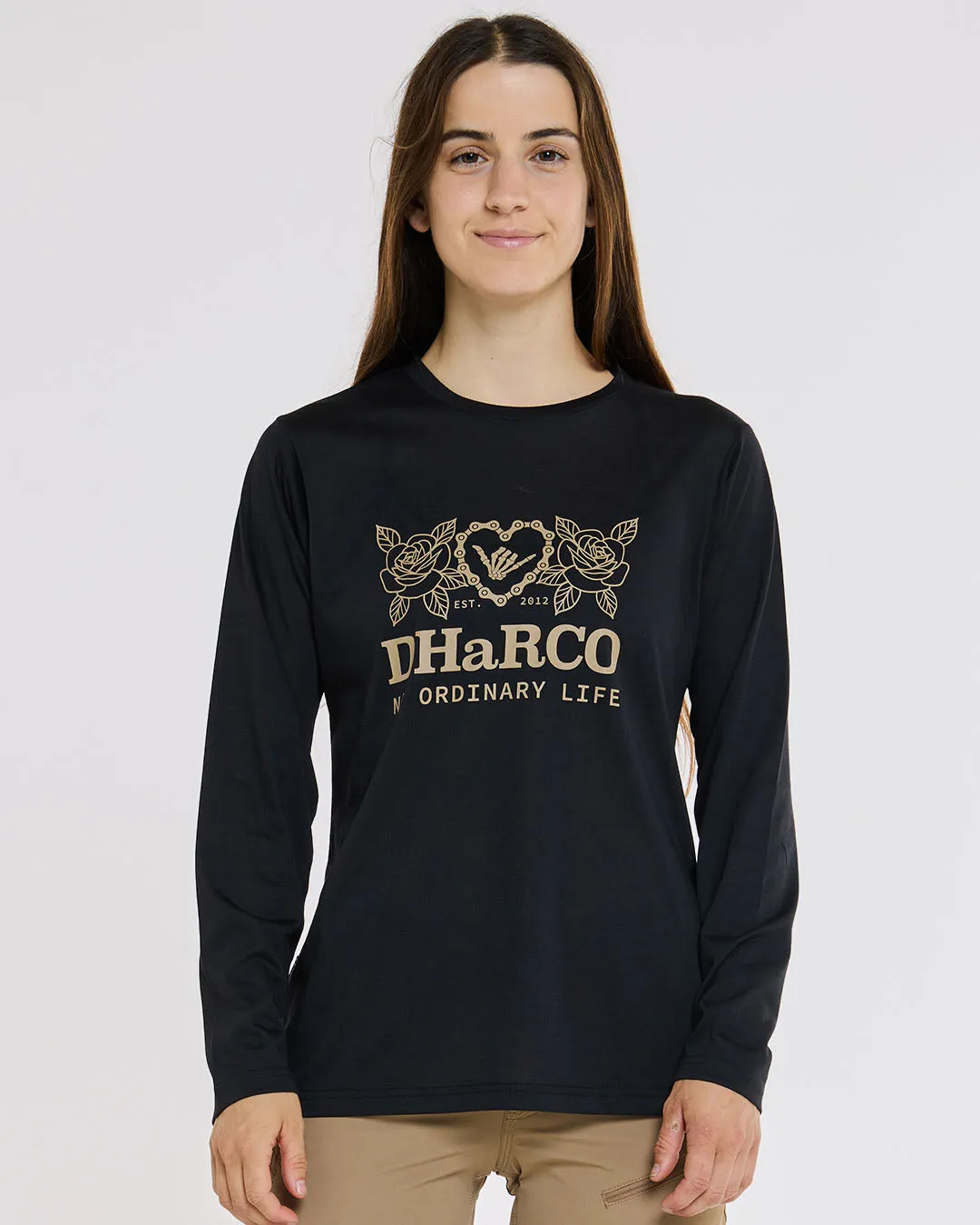 Womens Long Sleeve Tech Tee | Black
