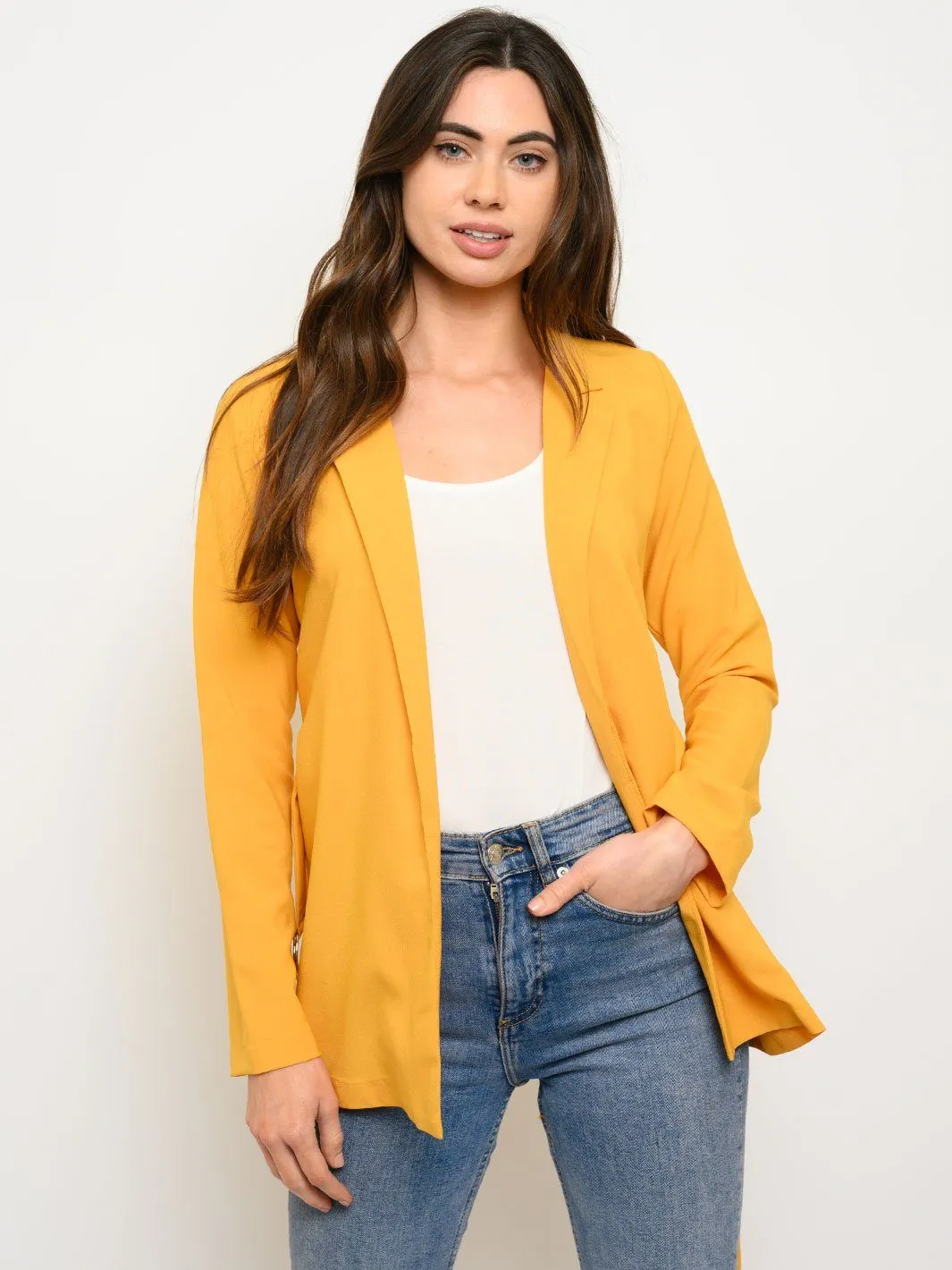 WOMEN'S SELF TIE LONG SLEEVE CARDIGAN