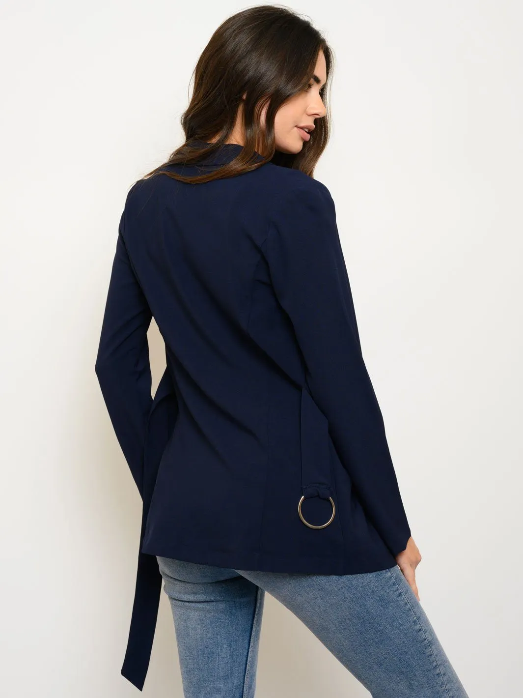 WOMEN'S SELF TIE LONG SLEEVE CARDIGAN