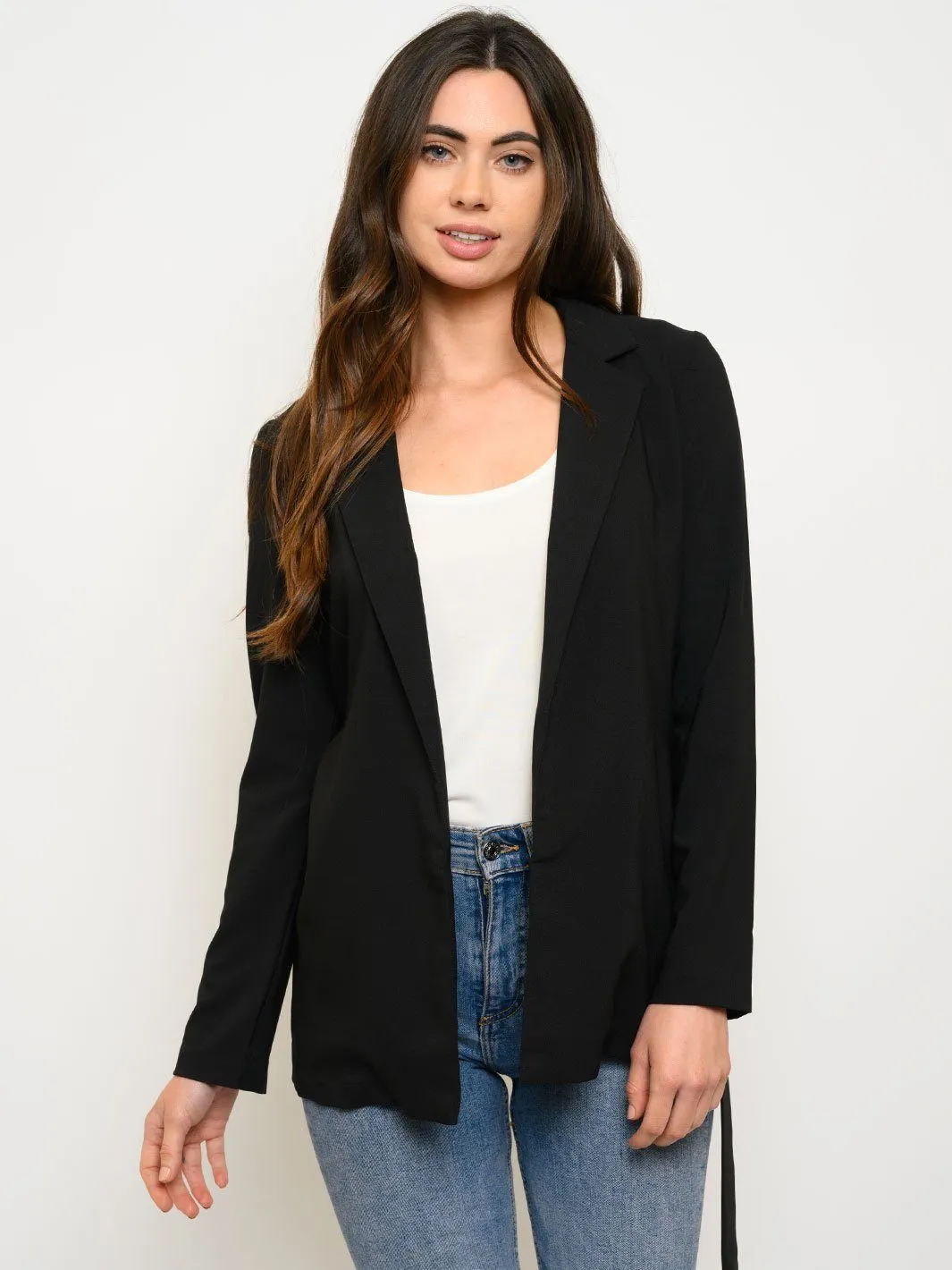 WOMEN'S SELF TIE LONG SLEEVE CARDIGAN