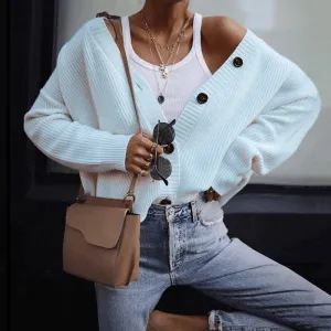 Women‘s Single-breasted Long Sleeve Sweater Cardigan