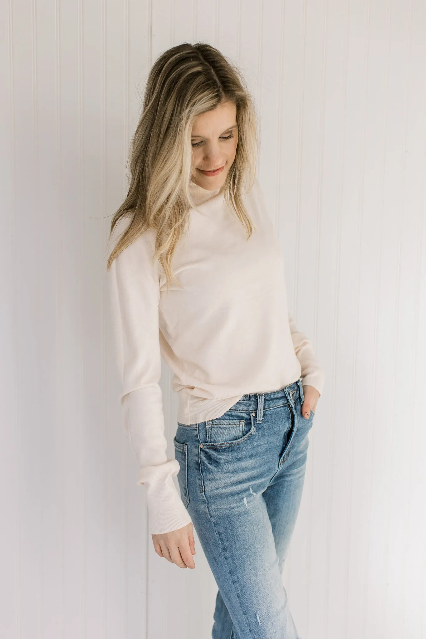 X Ecru Soft Sweater