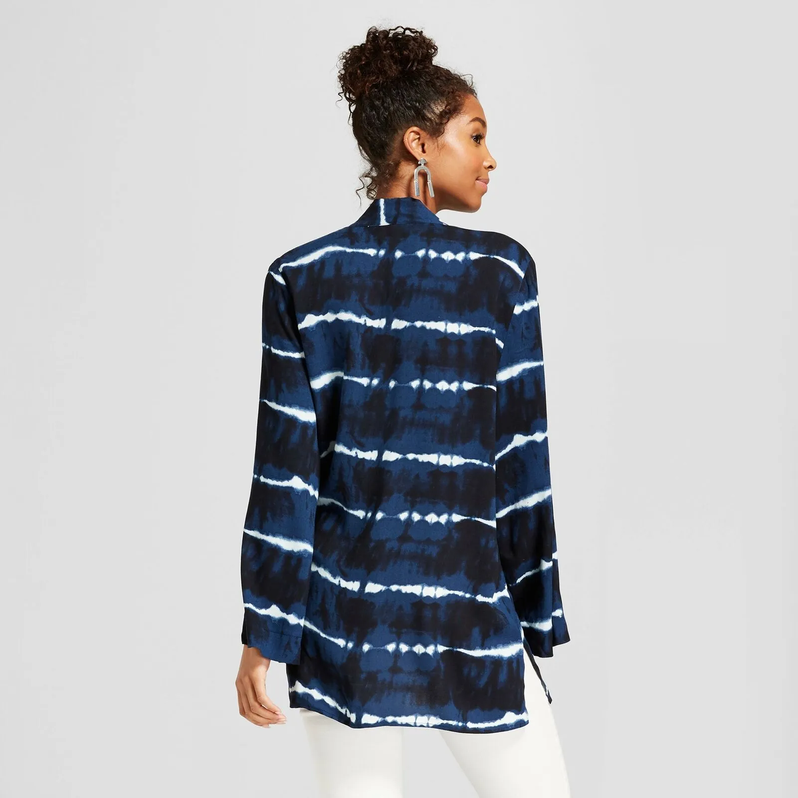 Xhilaration Women's Flowy Open Front Tie Dye Kimono