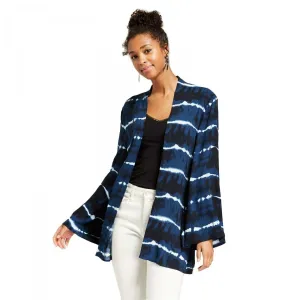 Xhilaration Women's Flowy Open Front Tie Dye Kimono