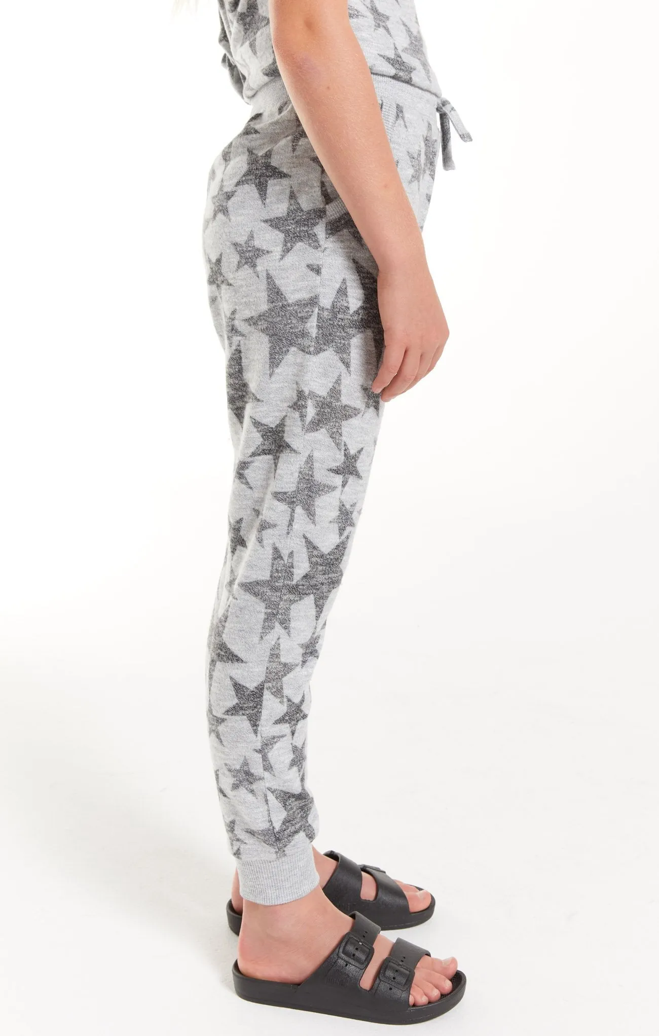 Z Supply Girls Camo Star Slub Jogger - Heather Grey