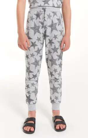 Z Supply Girls Camo Star Slub Jogger - Heather Grey